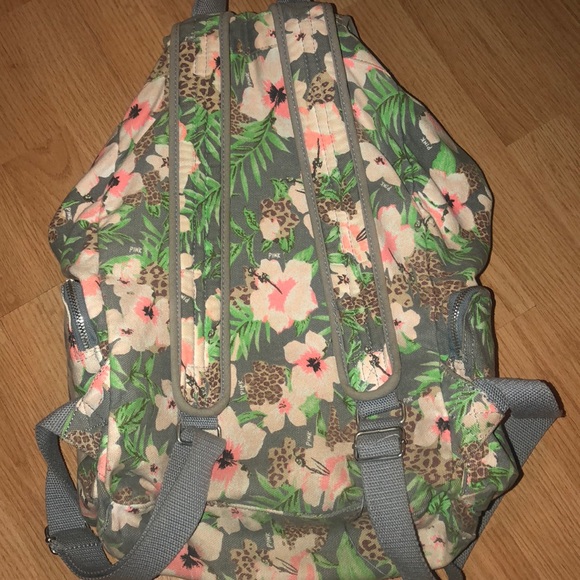 PINK HTF VICTORIAS SECRET FLORAL TROPICAL BACKPACK - Picture 4 of 7
